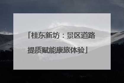 桂东新坊：景区道路提质赋能康旅体验