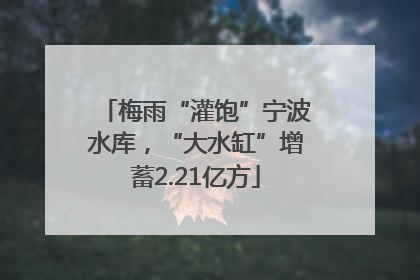 梅雨“灌饱”宁波水库，“大水缸”增蓄2.21亿方