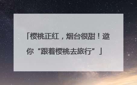 樱桃正红，烟台很甜！邀你“跟着樱桃去旅行”