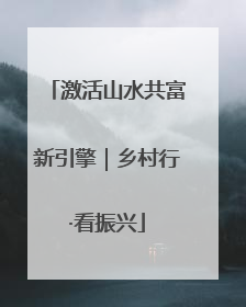 激活山水共富新引擎｜乡村行·看振兴