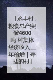 永丰村：粮食总产突破4600吨 村集体经济收入三年倍增｜牵挂的村