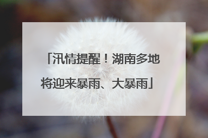 汛情提醒！湖南多地将迎来暴雨、大暴雨