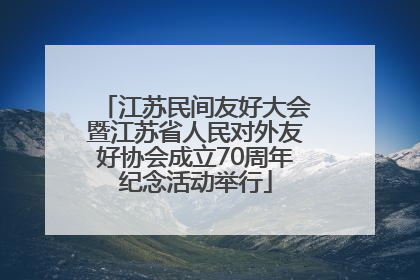 江苏民间友好大会暨江苏省人民对外友好协会成立70周年纪念活动举行