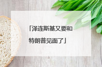 泽连斯基又要和特朗普见面了
