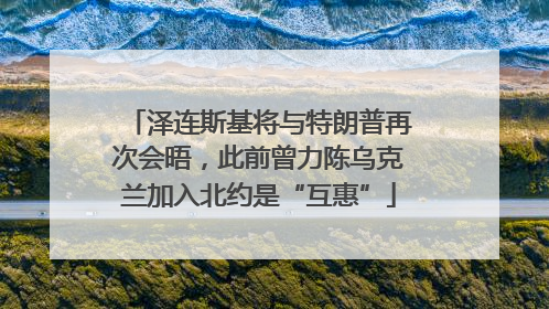 泽连斯基将与特朗普再次会晤，此前曾力陈乌克兰加入北约是“互惠”