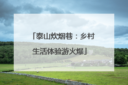 泰山炊烟巷：乡村生活体验游火爆