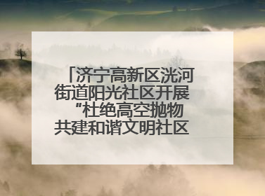 济宁高新区洸河街道阳光社区开展“杜绝高空抛物 共建和谐文明社区”宣传活动