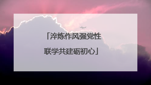 淬炼作风强党性 联学共建砺初心