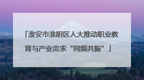 淮安市淮阴区人大推动职业教育与产业需求“同频共振”
