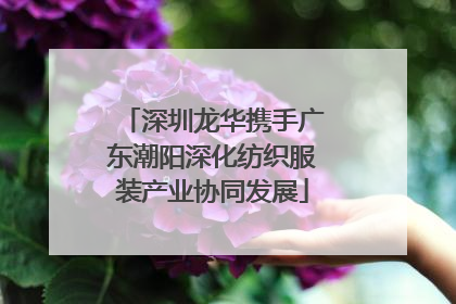 深圳龙华携手广东潮阳深化纺织服装产业协同发展