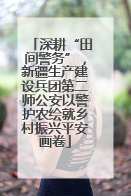 深耕“田间警务”，新疆生产建设兵团第二师公安以警护农绘就乡村振兴平安画卷