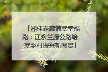 湘桂走廊铺就幸福路:江永兰源公路绘就乡村振兴新图景