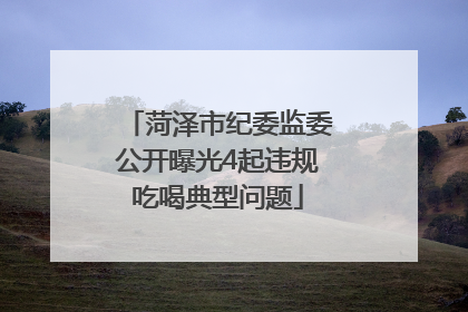 菏泽市纪委监委公开曝光4起违规吃喝典型问题