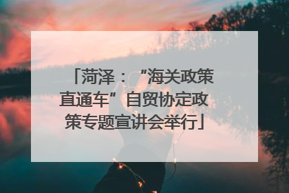 菏泽：“海关政策直通车”自贸协定政策专题宣讲会举行