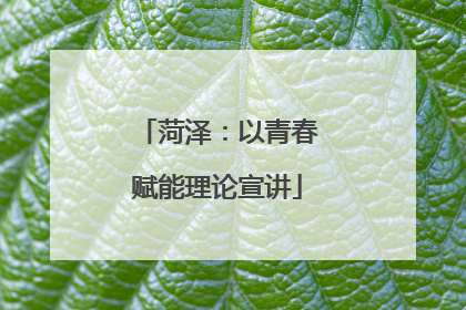 菏泽：以青春赋能理论宣讲