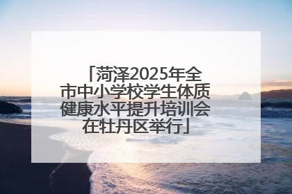 菏泽2025年全市中小学校学生体质健康水平提升培训会在牡丹区举行