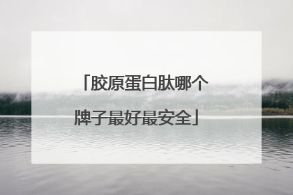 胶原蛋白肽哪个牌子最好最安全