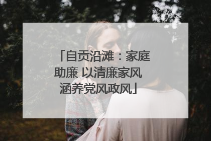 自贡沿滩：家庭助廉 以清廉家风涵养党风政风