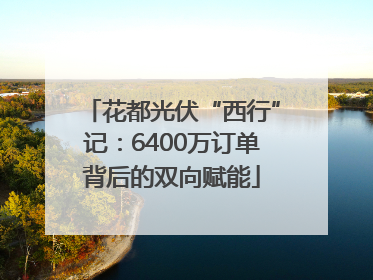 花都光伏“西行”记：6400万订单背后的双向赋能