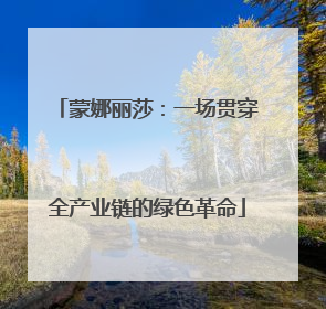 蒙娜丽莎：一场贯穿全产业链的绿色革命