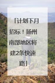 计划下月招标！扬州南部地区将建2条快速路