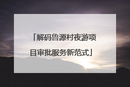 解码鲁源村夜游项目审批服务新范式