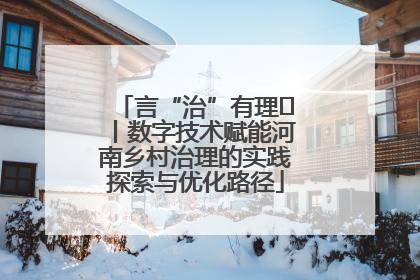 言“治”有理⑪丨数字技术赋能河南乡村治理的实践探索与优化路径