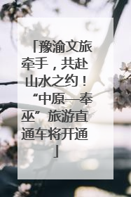 豫渝文旅牵手，共赴山水之约！“中原—奉巫”旅游直通车将开通