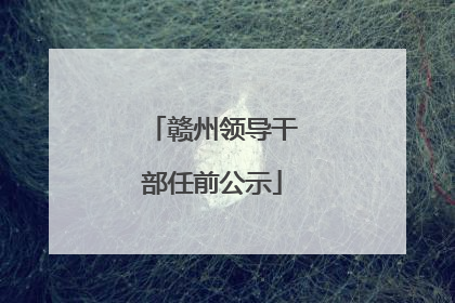 赣州领导干部任前公示