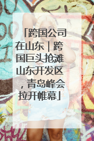 跨国公司在山东｜跨国巨头抢滩山东开发区，青岛峰会拉开帷幕