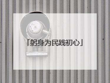 躬身为民践初心