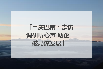 重庆巴南：走访调研听心声 助企破局谋发展
