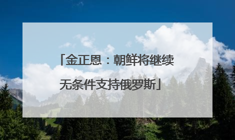 金正恩：朝鲜将继续无条件支持俄罗斯