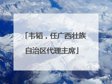 韦韬，任广西壮族自治区代理主席