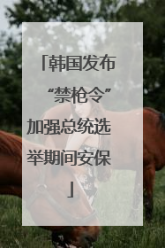 韩国发布“禁枪令”加强总统选举期间安保