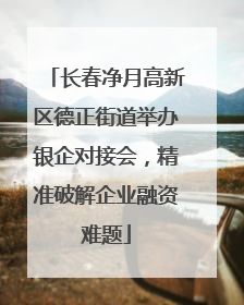 长春净月高新区德正街道举办银企对接会，精准破解企业融资难题