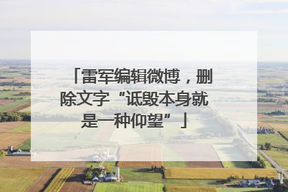 雷军编辑微博，删除文字“诋毁本身就是一种仰望”