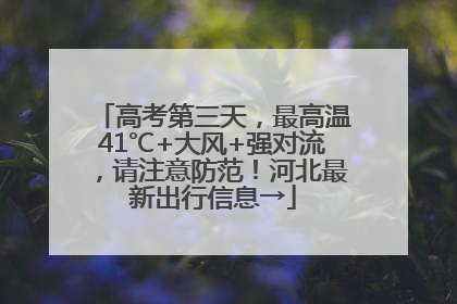 高考第三天，最高温41℃+大风+强对流，请注意防范！河北最新出行信息→