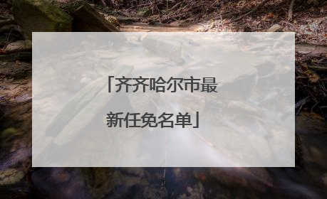 齐齐哈尔市最新任免名单