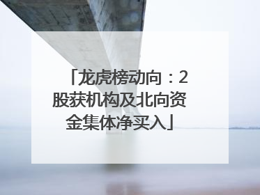 龙虎榜动向：2股获机构及北向资金集体净买入