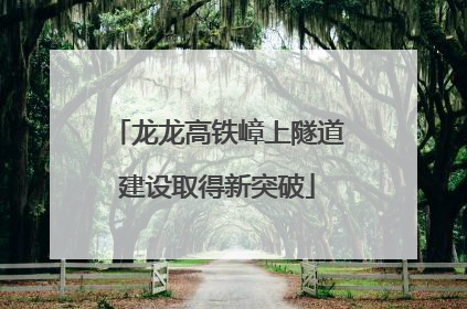 龙龙高铁嶂上隧道建设取得新突破
