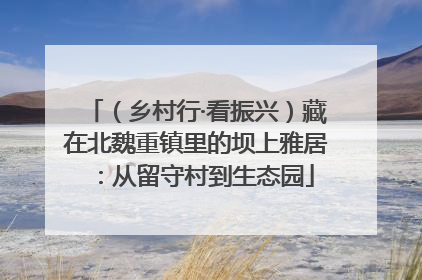 （乡村行·看振兴）藏在北魏重镇里的坝上雅居：从留守村到生态园