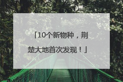 10个新物种，荆楚大地首次发现！
