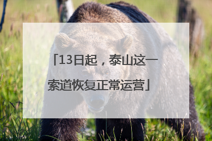 13日起，泰山这一索道恢复正常运营