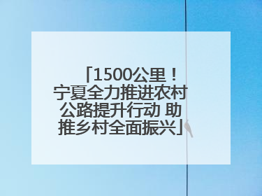 1500公里！宁夏全力推进农村公路提升行动 助推乡村全面振兴