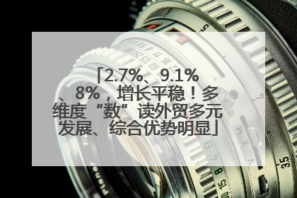 2.7%、9.1%、8%，增长平稳！多维度“数”读外贸多元发展、综合优势明显