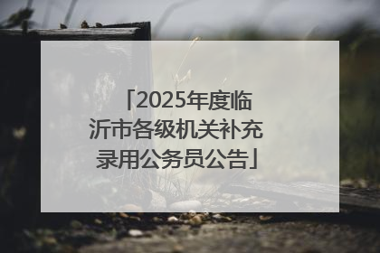 2025年度临沂市各级机关补充录用公务员公告