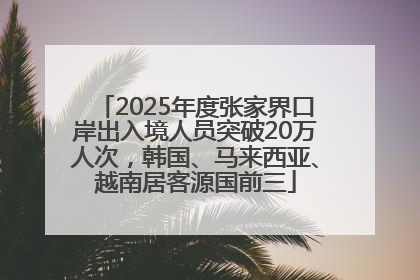 2025年度张家界口岸出入境人员突破20万人次，韩国、马来西亚、越南居客源国前三