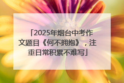 2025年烟台中考作文题目《何不拥抱》，注重日常积累不难写