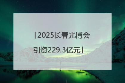 2025长春光博会引资229.3亿元